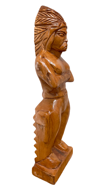 Indio Tallado en Cedro 13"Alto X4"X2" - Botanica Nena
