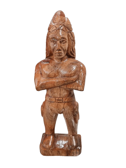 Indio Tallado en Cedro 13"Alto X4"X2" - Botanica Nena