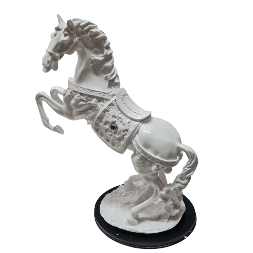 Caballo Blanco con con montura 21"Alto x 17"Ancho - Botanica Nena