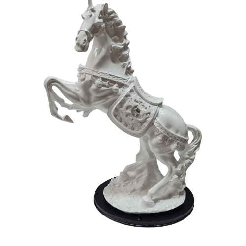 Caballo Blanco con con montura 21"Alto x 17"Ancho - Botanica Nena