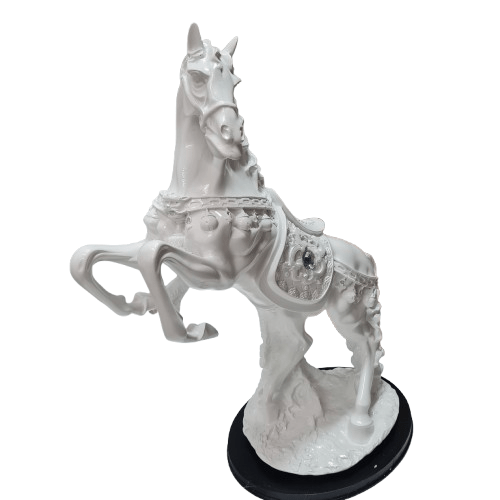 Caballo Blanco con con montura 21"Alto x 17"Ancho - Botanica Nena