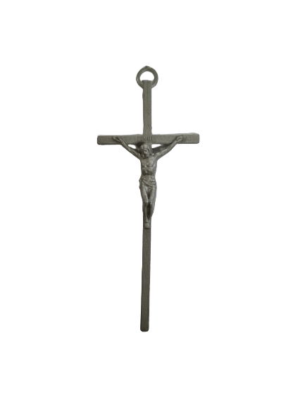 Crucifijo de plastico gris 3.8"Alto x 1.5"Ancho - Botanica Nena