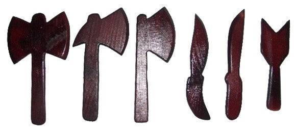 Shango 6-piece de madera ritual tool set