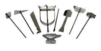 9-piece Ogun warrior tools made of iron for Orisha rituals
