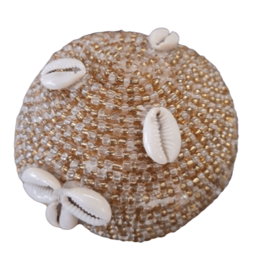 Jicara Coco Forrada de Oshun 5" Ancho x 2"Alto aprox. - Botanica Nena