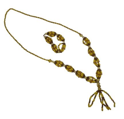 Juego de Collar e Ilde de Cabecera para Oshun - Botanica Nena