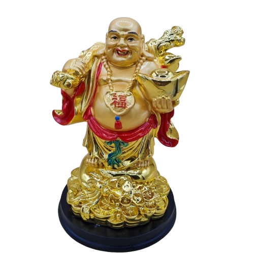 Buda / Buddha Dorado brillante Grande 7"Alto - Botanica Nena
