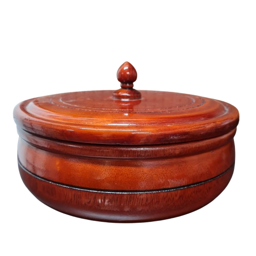 Light wood version of compact Orula altar bowl – hecho a mano design