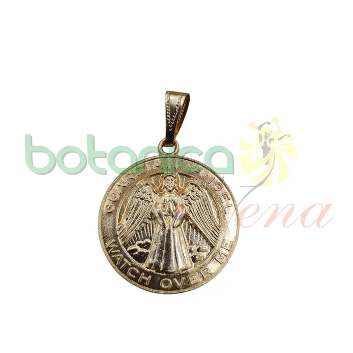 Medalla Angel Guardian Baño Oro 1"H / dije/pendiente - Botanica Nena