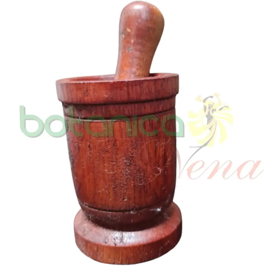 Mortero De Madera Pequeño 5’’H x 2’’W Color Oscuro