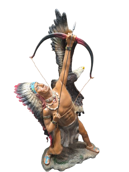 Indio con Aguila Arco y Flecha  23"