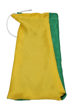 Bolsa de Diloggun Satin verde y amarillo for Orula.