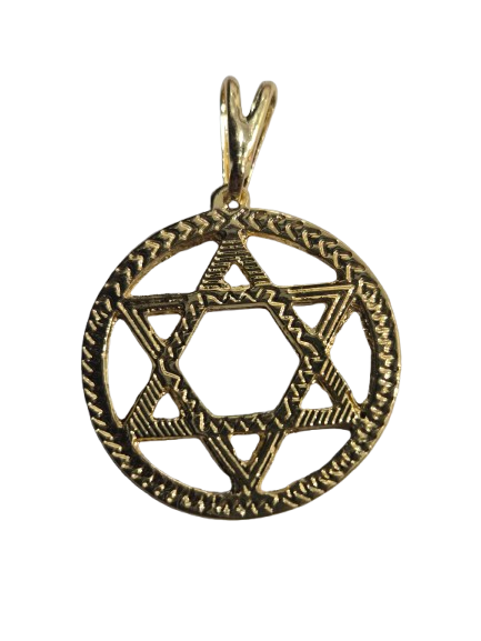 Estrella de David Baño Oro y Plata 1"H