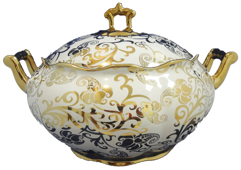 Tureen For Obatala With Gold Accents 8"X12"