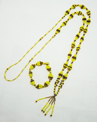 Mallet Oshun with Ilde small beads 25" L