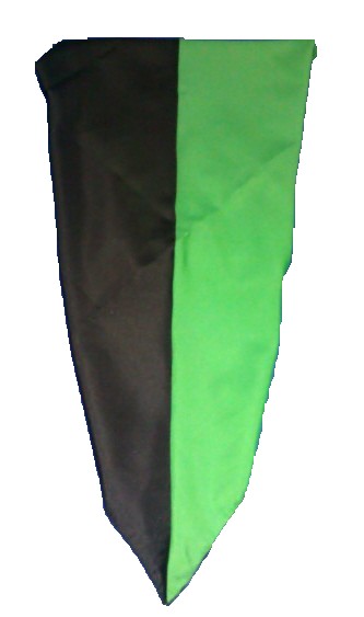 Large Black &amp; Green Bandana 36" x 36"