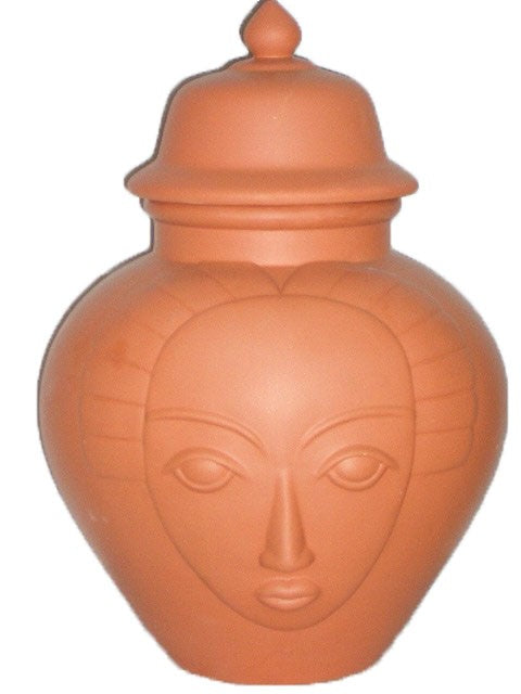 Large Clay Jar for Olokun With Face 12 W x 18H