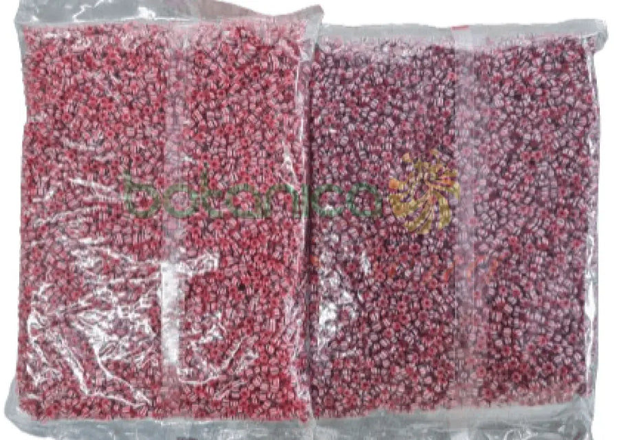 1 lb marrón stripped Oya beads - cuentas marron o rojo oscuro rayadas - Botanica Nena