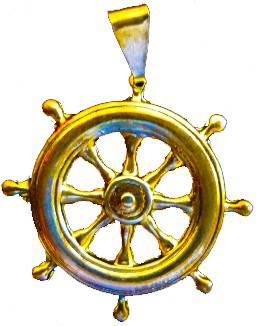 Boat Steering Wheel Timon Baño de Plata y oro