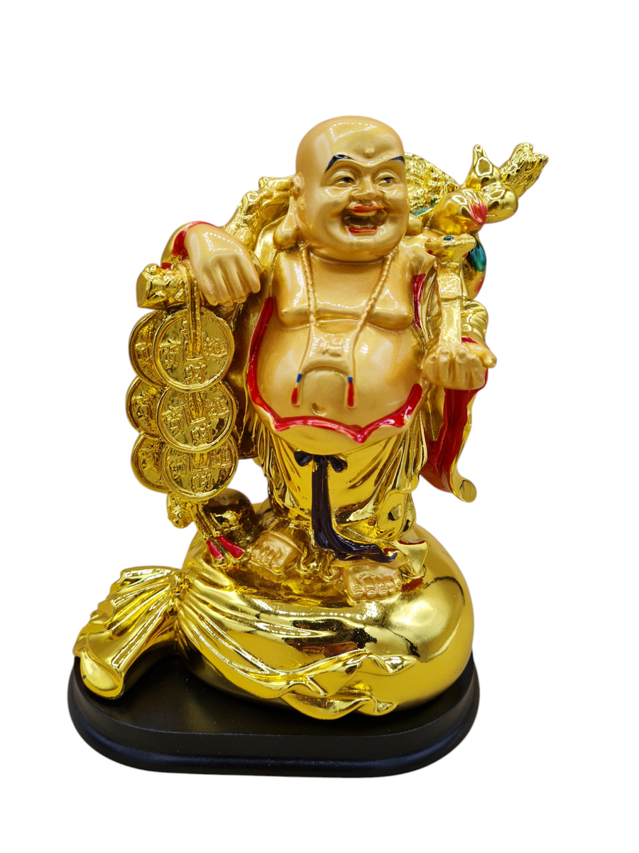 Buda / Buddha Dorado brillante Grande 7"H - Botanica Nena