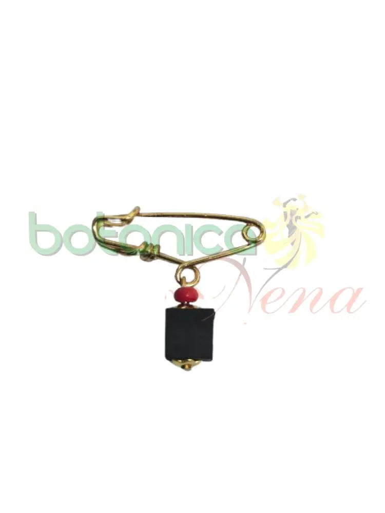 Alfiler / Pin Ojos Santa Lucia con azabache baño de oro