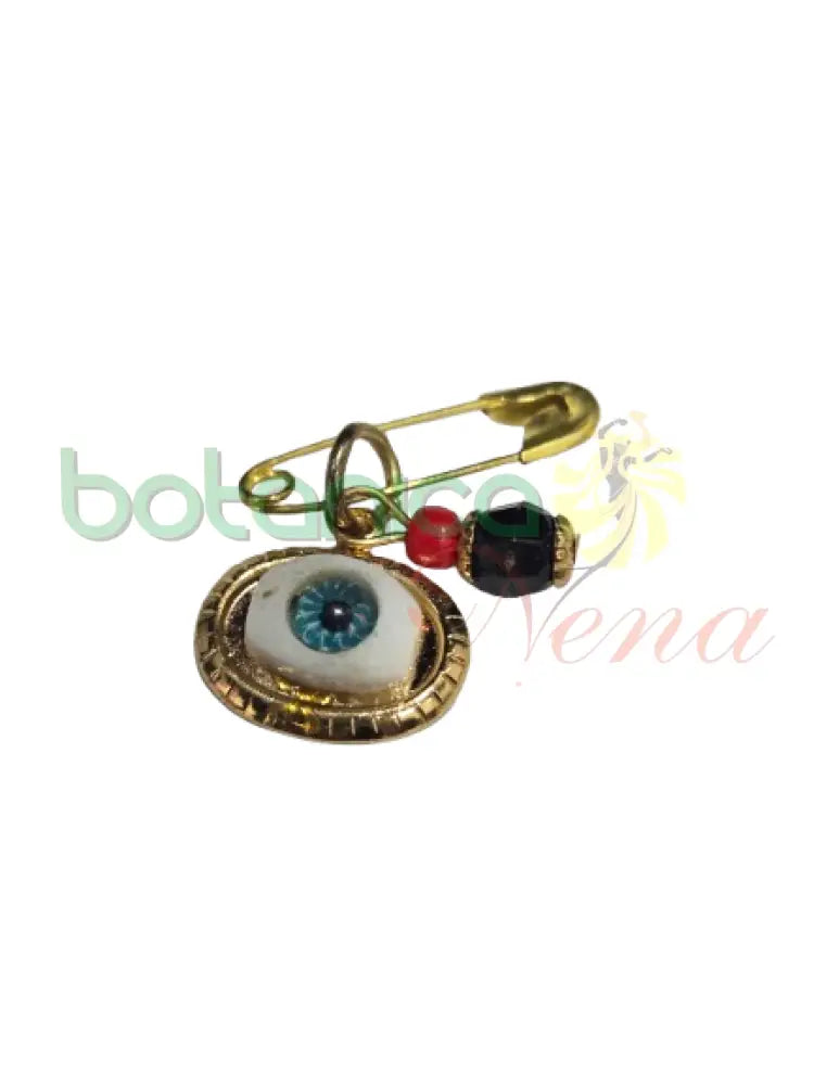 Alfiler / Pin Ojos Turco con piedra roja y negra (fantasia)