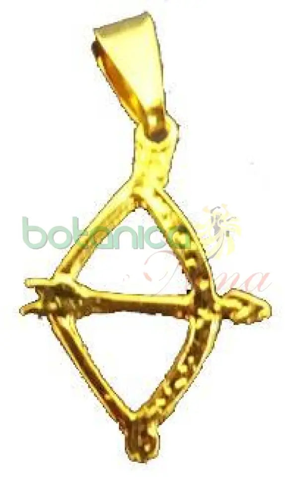 Arco y Flecha Ochosi Baño en Oro 0.8"H - Botanica Nena