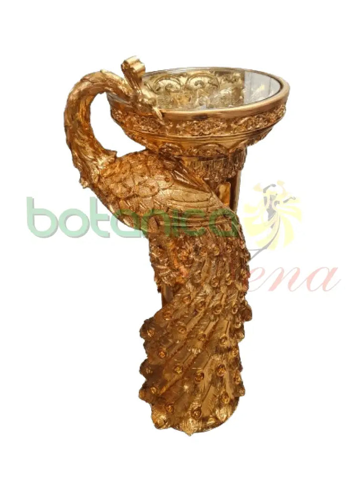 Base/Pedestal De Pavo Real Dorado 39"X15" - Botanica Nena