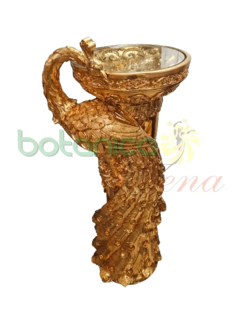 Base/Pedestal De Pavo Real Dorado 39"X15" - Botanica Nena