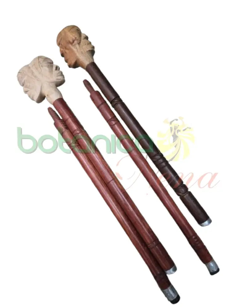 Bastón Desarmable De Madera Tallado Para Eggun 36 A 38’’ H x 4’’ o 5’’W Eggun 2 caras