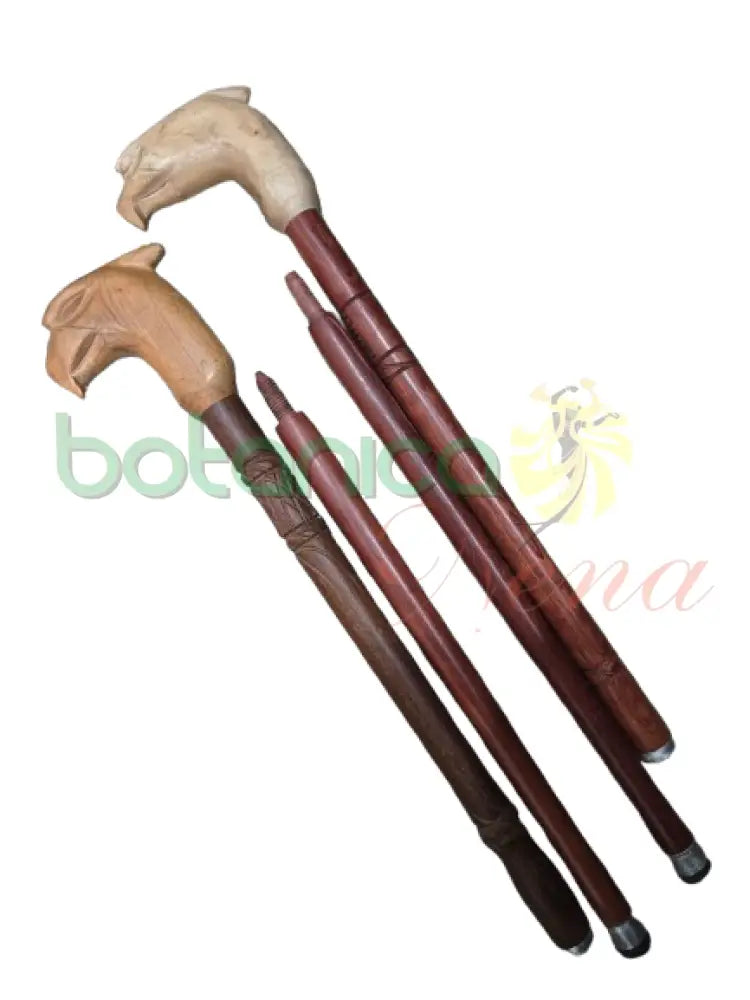 Bastón Desarmable De Madera Tallado Para Eggun 36 A 38’’ H x 4’’ o 5’’W Cabeza Aguila