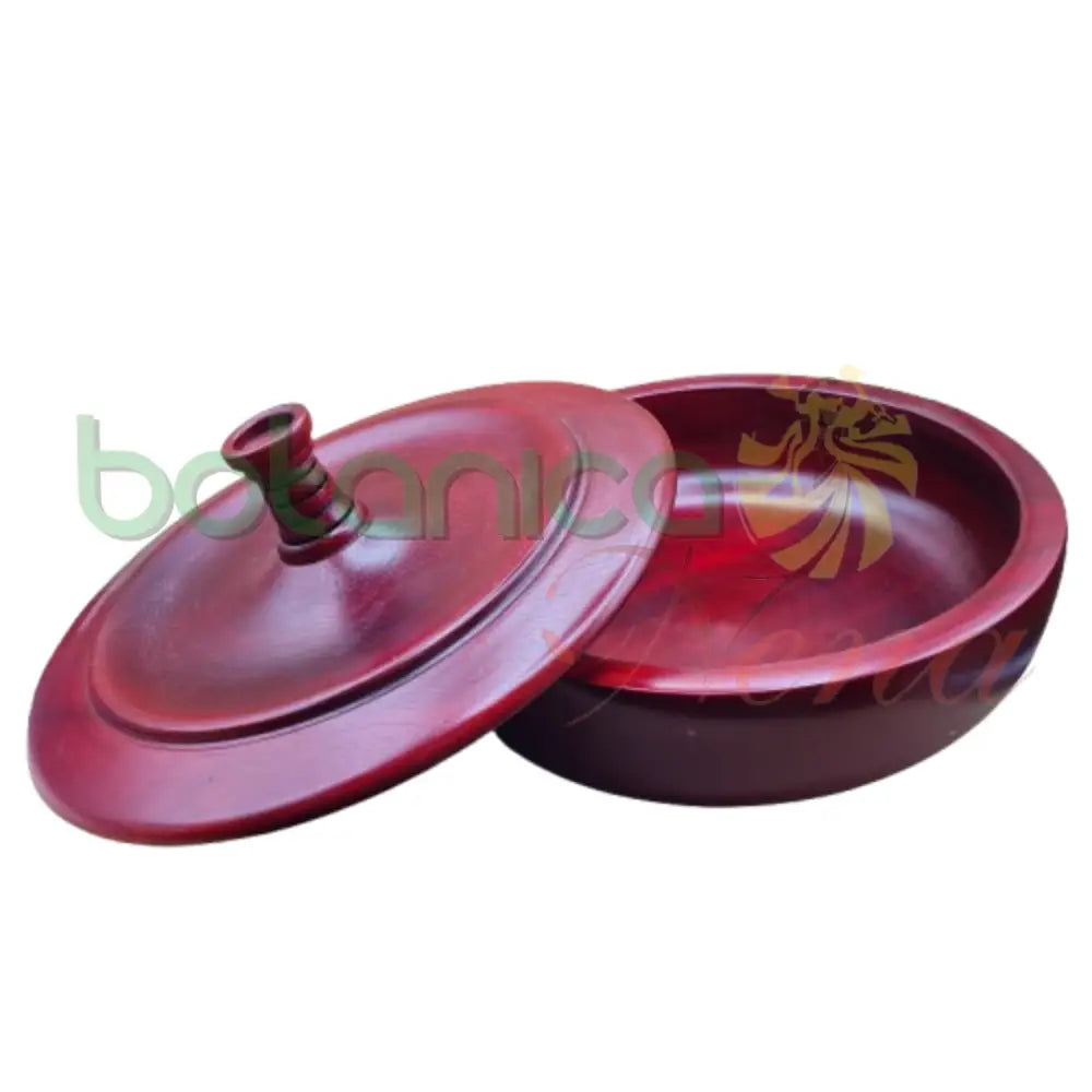 Covered Orisha offering bowl in handcrafted wood – light oak variation