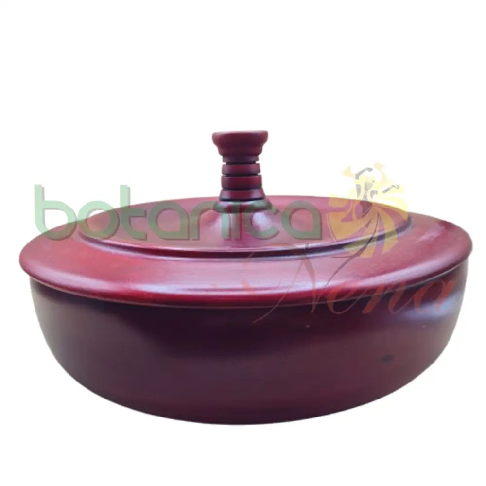 pequeño de madera batea with lid for Shango and Orula rituals – dark cherry finish