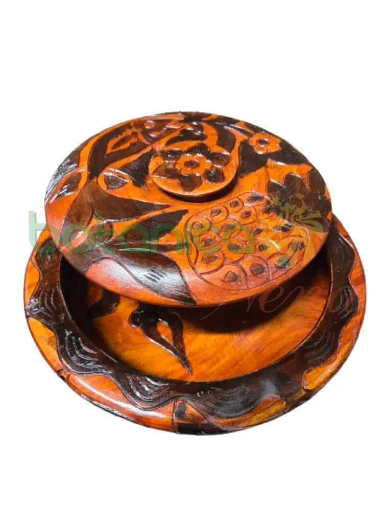 Spiritual Yoruba offering bowl – side view of tallado a mano batea