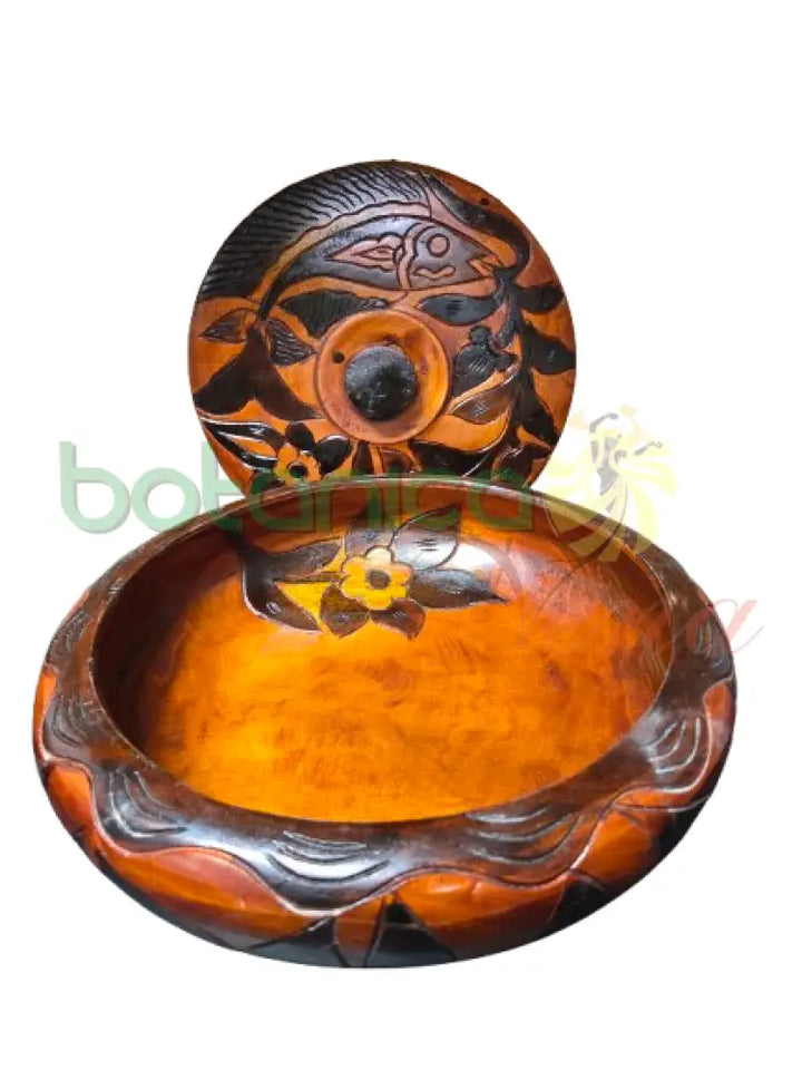 Yoruba ritual bowl showing intricate carving – spiritual tool for offerings