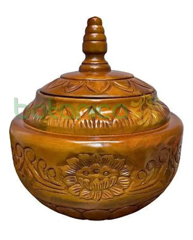 Natural wood version of carved Orisha batea – spiritual offering bowl