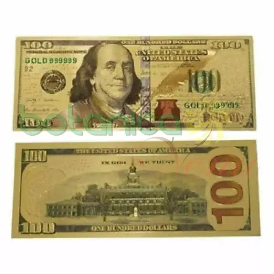 Billete Dorado de 100 Dolares