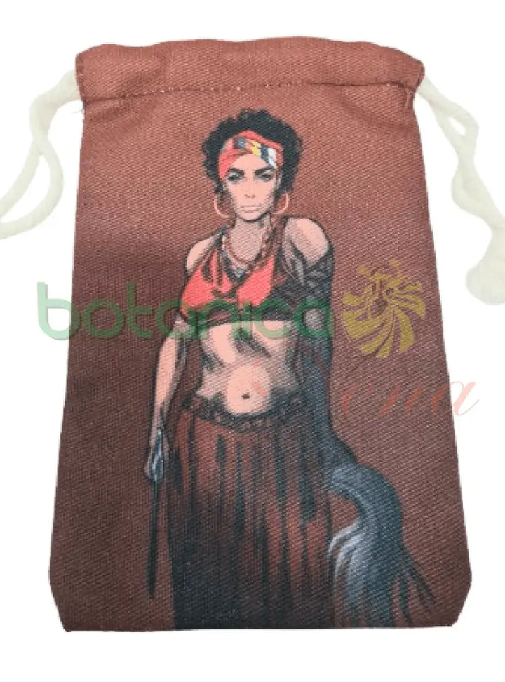 Bolsa pintada en tela con imagenes de los santos 7"Alto x 4"Ancho - Botanica Nena