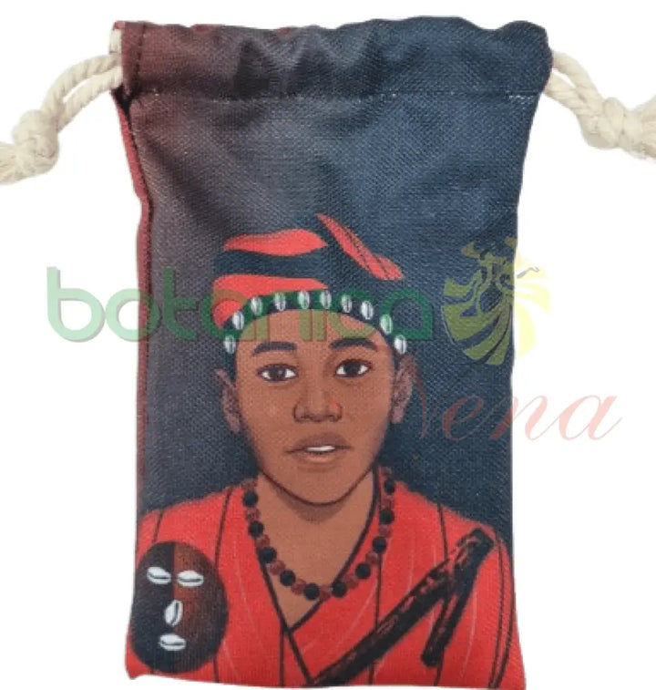 Bolsa pintada en tela con imagenes de los santos 7"Alto x 4"Ancho - Botanica Nena