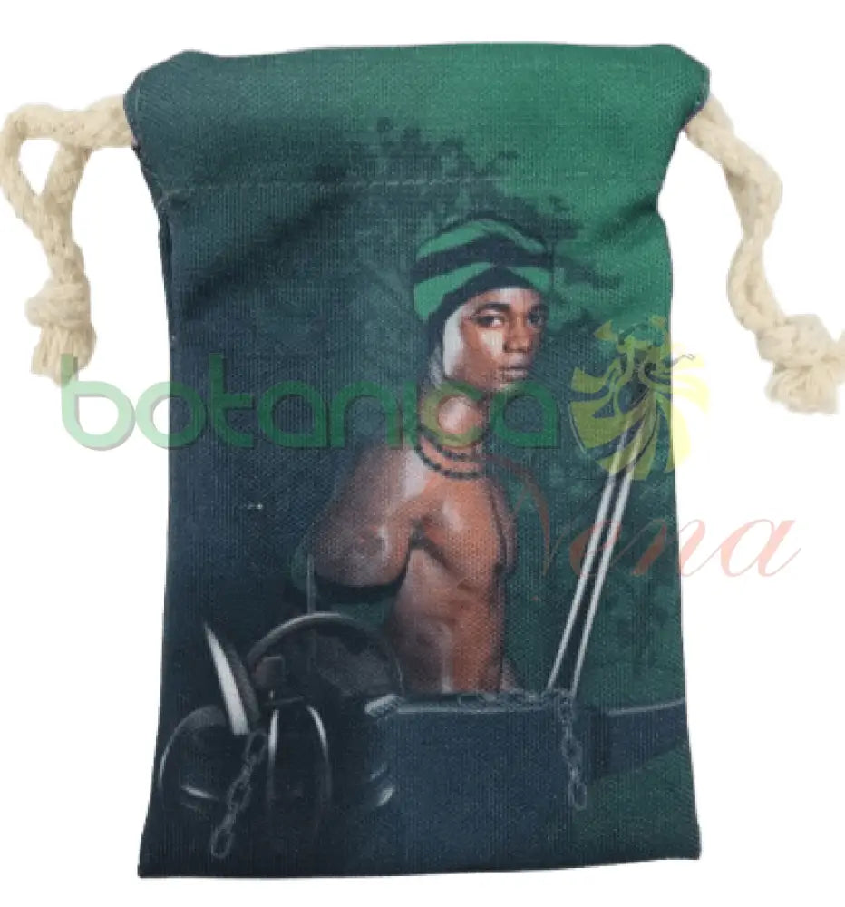 Bolsa pintada en tela con imagenes de los santos 7"Alto x 4"Ancho - Botanica Nena