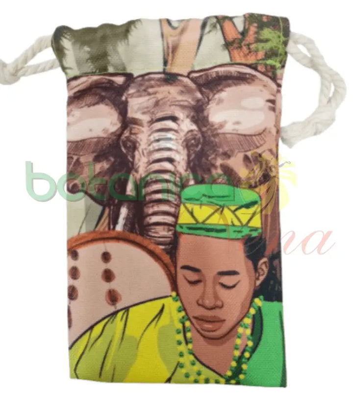 Bolsa pintada en tela con imagenes de los santos 7"Alto x 4"Ancho - Botanica Nena