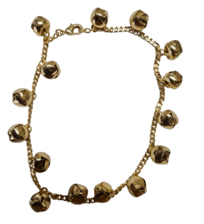 Cascabeles Pulsera de tobillo  Baño de Oro de 14 - Botanica Nena