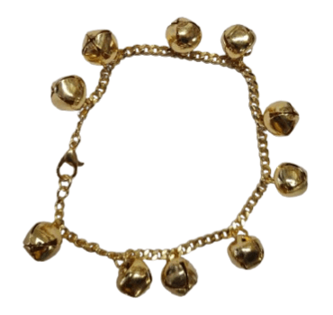 Cascabeles Pulsera de tobillo  Baño de Oro de 14 - Botanica Nena