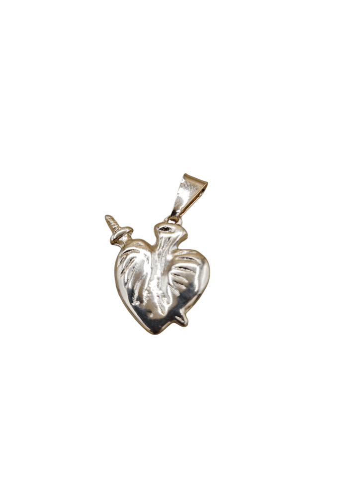 Corazon con Flecha baño de Plata y Oro 0.5"H - Botanica Nena