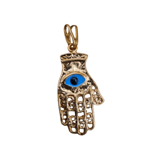 Mano con Ojo baño de Oro 1.2"H - Botanica Nena