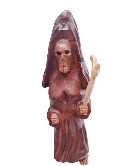 Santa Muerte en Madera 10"H - Botanica Nena