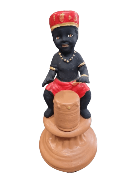 Niño Elegua sentado con tambor 12" - Botanica Nena