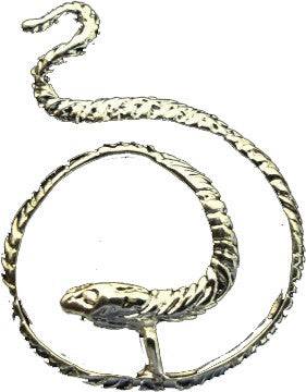 Serpiente Fina enrosacada Baño en Plata 2" - Botanica Nena