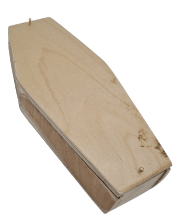 Caja de muerto de madera (Ataud) Pequeña 7"H x 3"W - Botanica Nena