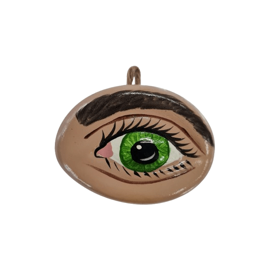 Ojo colgante en Yeso pequeño 2.5" H x3"W - Botanica Nena